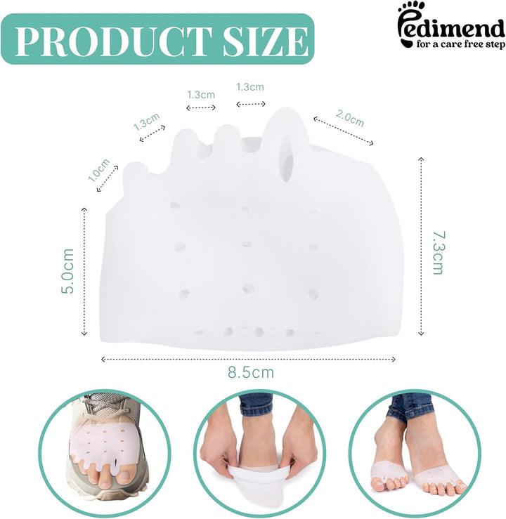 2 Pairs Gel Toe Separators Metatarsal Pads, Gel Toe Straightener for Overlapping Toes, Bunion Corrector, Hallux Valgus Forefoot Pain Relief (5-Hole Toe Separator Metatarsal Pads)