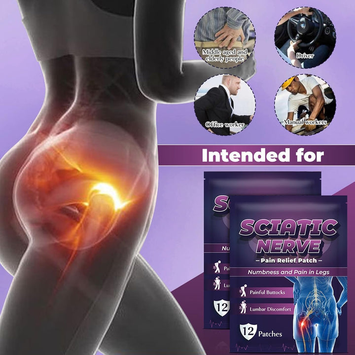 Sciati-Ca Pain Relief Patches,84Pcs Back Pain Relief Patches,Shoulder & Arm & Leg & Knee,Heat Patches for Joint,Effectively Sooth Joint Pain,Relieve Buttock Pain & Relax Muscle Soreness-84Pcs