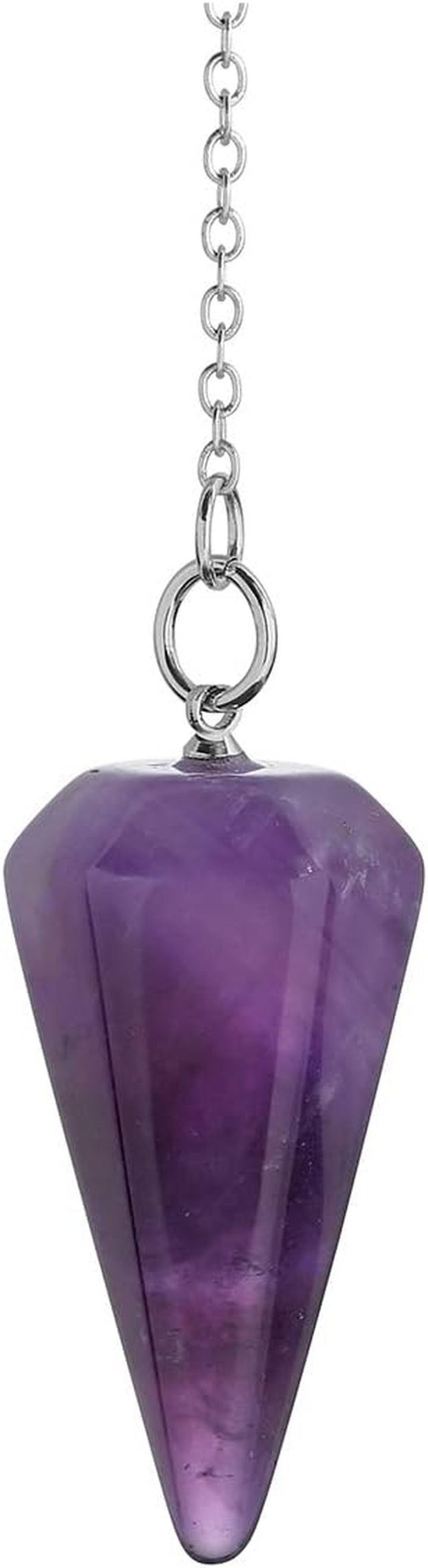 Natural Amethyst Gemstone Crystal Pendulum - Dowsing, Scrying, Healing