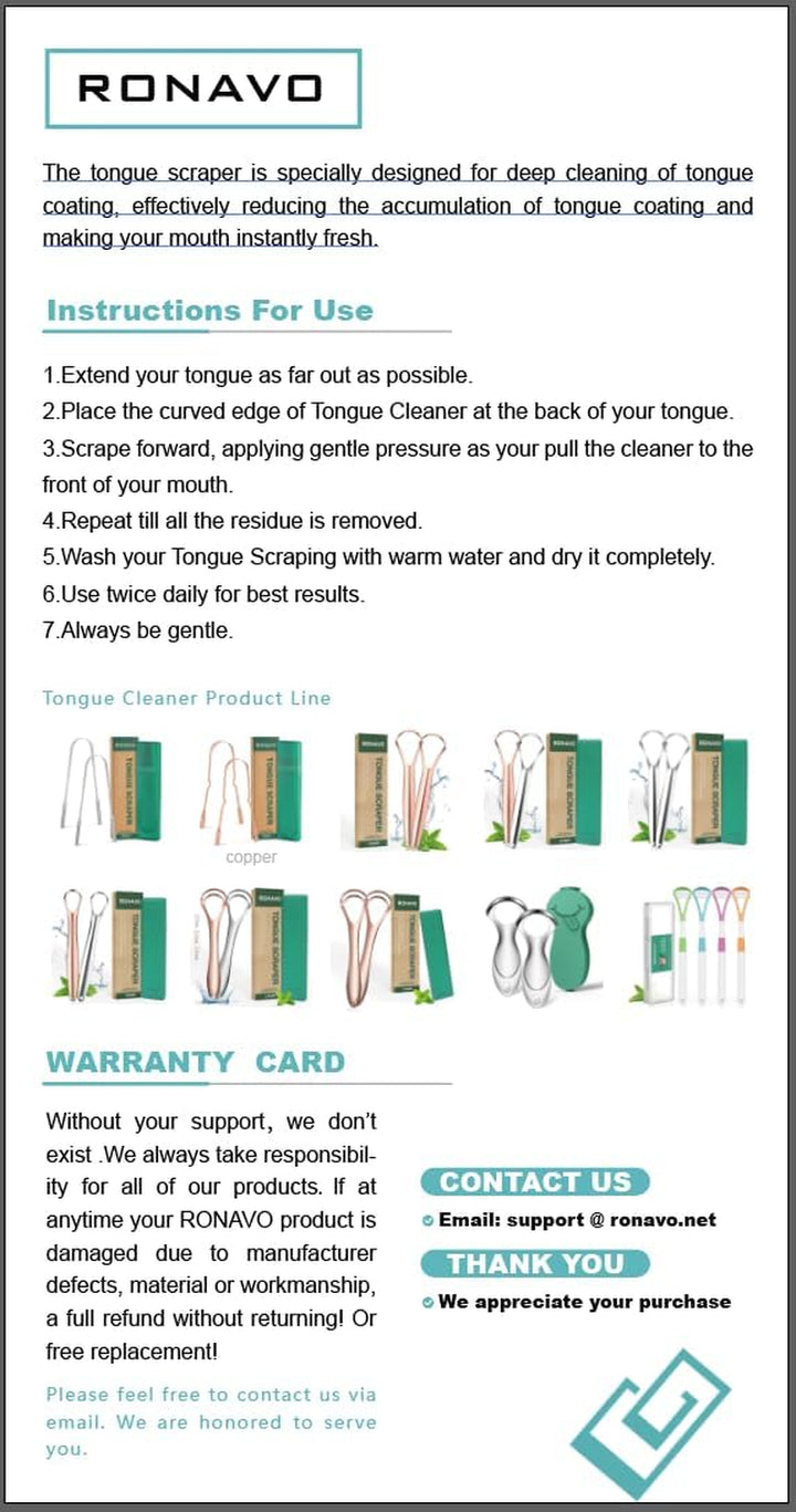 Copper Tongue Scraper for Adults (2 Pack), 100% Pure Copper, Naturally Anti-Microbial, Banishes Bad Breath and Maintains Oral Hygiene, Tongue Cleaner with Travel Case, Easy to Use and Clean