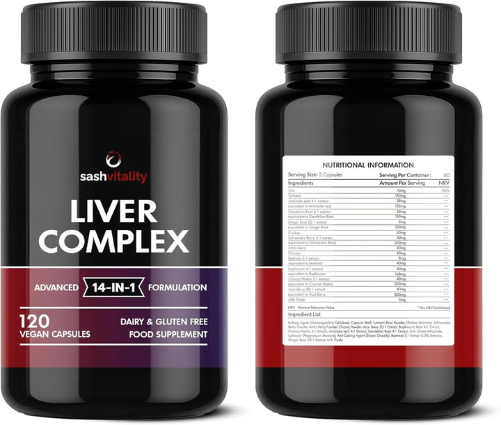 Liver Care & Detox Capsules High Strength | Milk Thistle, Artichoke, Dandelion & Choline | Essential Natural Ingredients for Healthy Liver Function | 120 Vegan Capsules