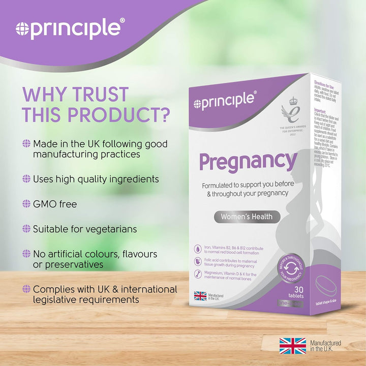 Pregnancy | 30 Tablets | 1 Month Supply | 17 Essential Vitamins & Minerals | Pregnancy Food Supplement | Made in the UK by  Healthcare