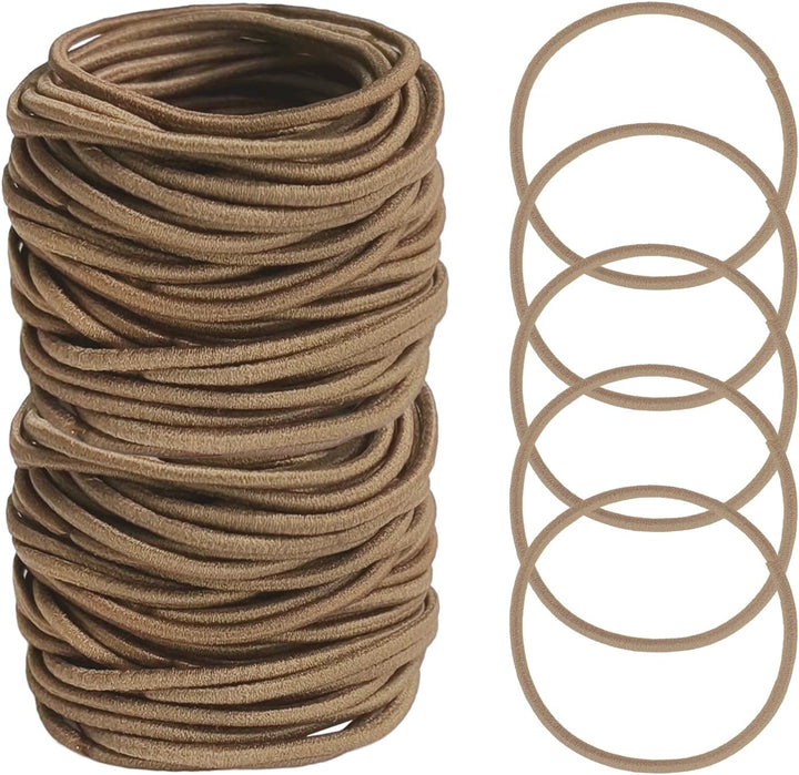 120 PCS Elastic Hair Bands, 2Mm Hair Ties Elastic Bobbles Hairbands Ponytail Holders No Metal Gentle Hair Bands for Women Girls Kids