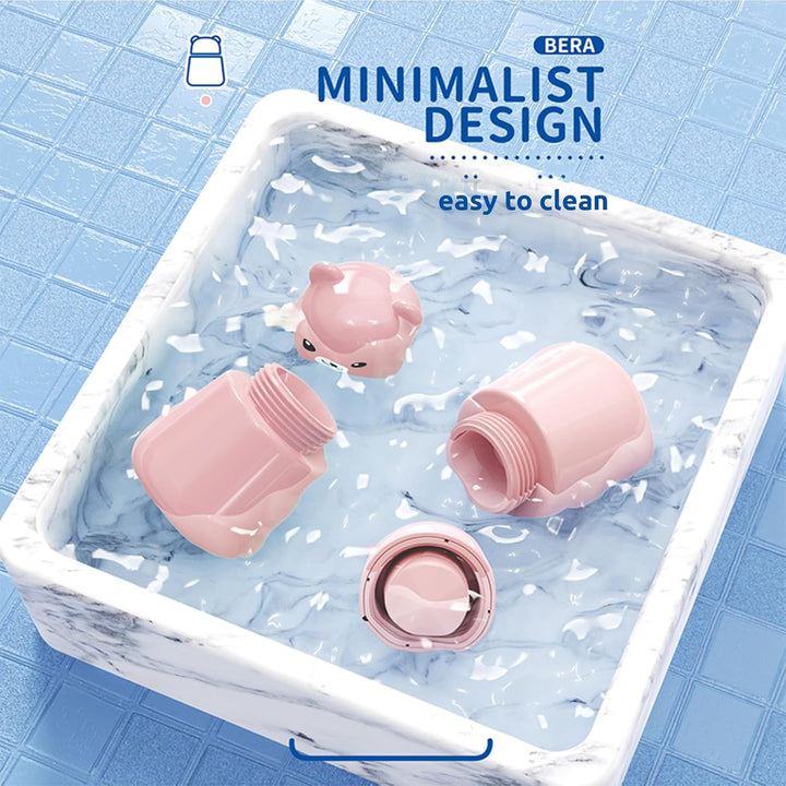 Bear-Shaped Pill Crusher for Seniors, Kids, Cats & Dogs, Pets - Easy Grind Medication Grinder for Vitamins, Pet Medicine & Tablets - Eco-Friendly ABS Plastic (Pink)