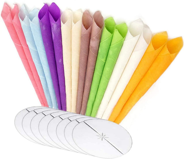 Organic Hopi Ear Candles for Blocked Ears - All Natural Ear Wax Remover  100% Natural Beeswax Candle - 16Pcs (8 Pairs) with 8 Protective Disc Cones for Safe & Effective Ear Candling