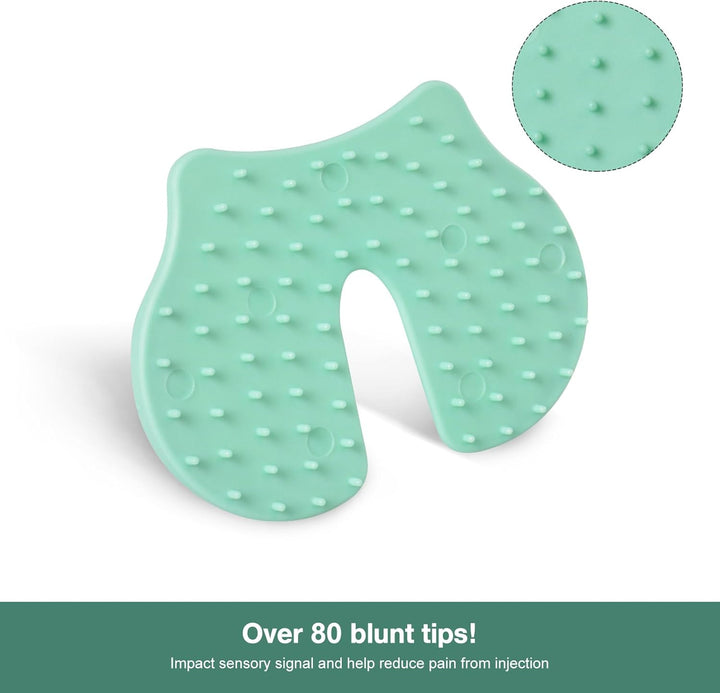 4 Pcs Shot Pain Reducer Green, Shot Blocker Reduce Fear of Injections, Shot Helper Pain Relief for Adults and Children, Immunization Shot Assist Blocks