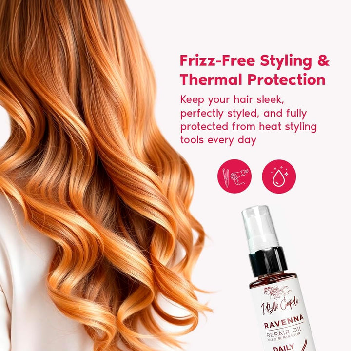 Ravenna Hair Straightening Kit – Repair Hair B-Tox & Repair Oil – Anti-Frizz, Intense Hydration, Shine – Formaldehyde-Free – B-Otox Hair Treament for All Hair Types (2-Pack)