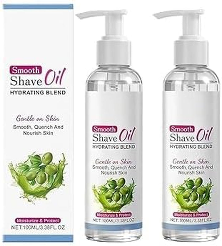 Smooth Shave Oil for Women 3.38Oz,Pre S-Have & after Shave Oil with Vitamin E Olive O-Il Jojoba Seed O-Il,Nourishing & Moisturizing,Non-Greasy,Gentle Soothing Shaving Oils (2)