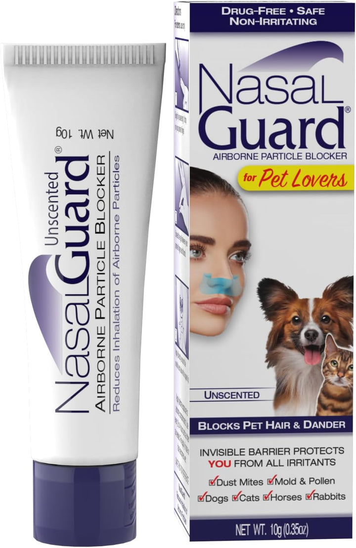 For Pet Lovers Allergy Relief, Pet Hair & Dander Blocker Nasal Gel - Drug-Free, Safe for the Whole Family, Non-Irritating, Moisturizing, Made in USA (Unscented, 3 Gram)