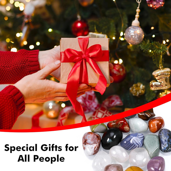 18 Pcs Healing Crystal Stones, Natural Gemstones Healing Crystal Gifts Palm Stones Reiki Chakra Crystals, Lucky Polished Pocket Stone for Anxiety Stress Relief, Balancing Yoga, Meditation