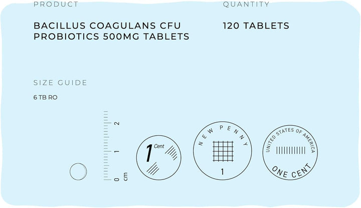 Bacillus Coagulans CFU 120 Tablets 500MG | Vegan Multi-Strain Live Digestive Enzyme Supplement for Men & Women | Help in Immune Support & Better Gut Health