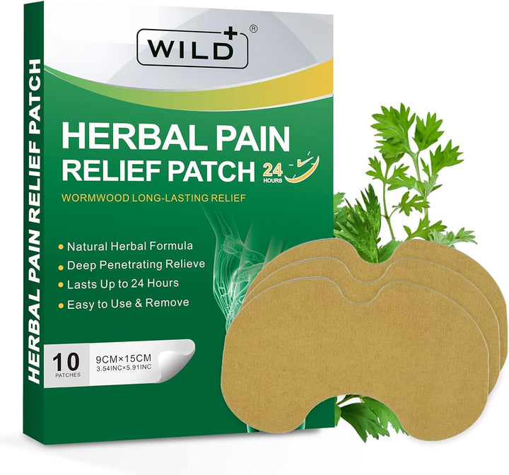 Knee Pain Relief Patches, 40PCS Natural Knee Patch for Pain Relief, Wormwood Herbal Pain Relief Patches Heat Patches for Knee/Back/Neck/Shoulder/Joint Pain, Muscle Soreness