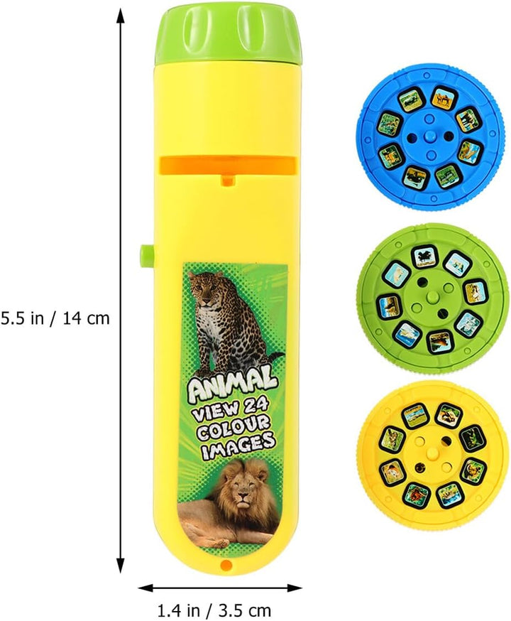 Projection Flashlight Adjustable Educational Interactive Projection Torch for Boys and Animal Pattern Cognition for Brain Exercise and Fun Learning