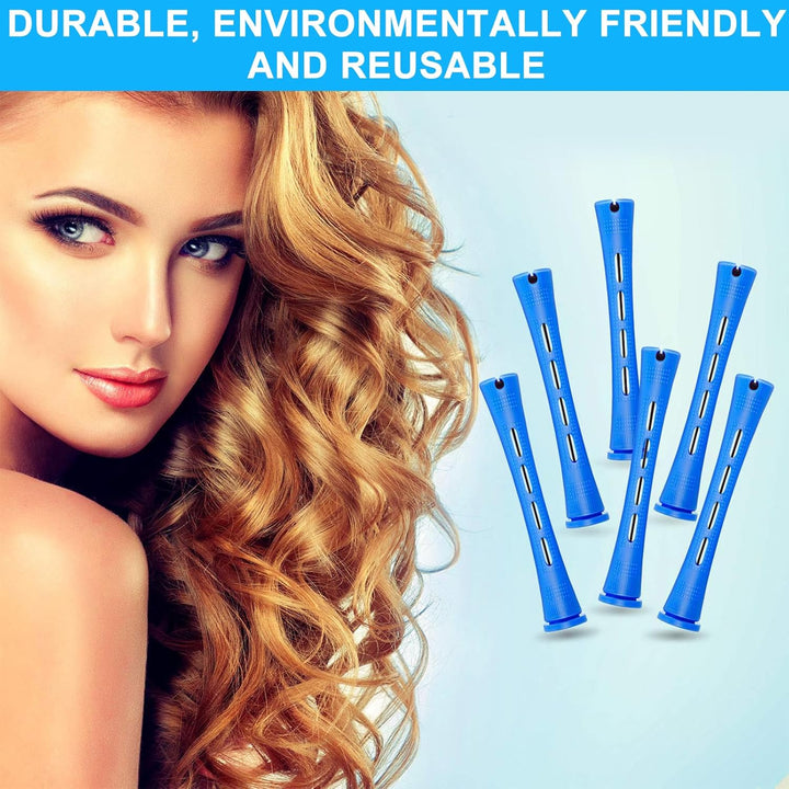 40PCS Perm Kit,Perm Rods,Curling Rods - Pin up Perm Kit - Suitable for Long and Short Hair - for Both Men and Women (Blue)
