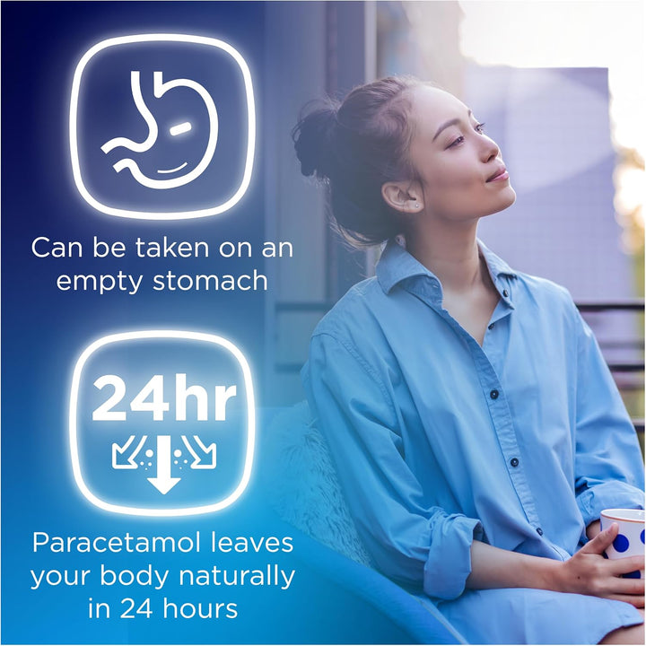 Advance Painkillers, 500Mg Paracetamol Tablets, Pain Relief for Migraines, Headaches, Backache, Period Pain and Toothache, Pack of 16