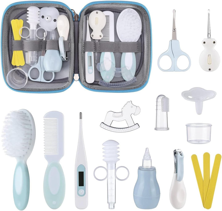 Baby Health Care Kit - Baby Grooming Kit Newborn Baby Care Accessories, 15PCS Safety Cutter Nail Care Set, Nursery Baby Care Kit for Infants Newborns (Blue)