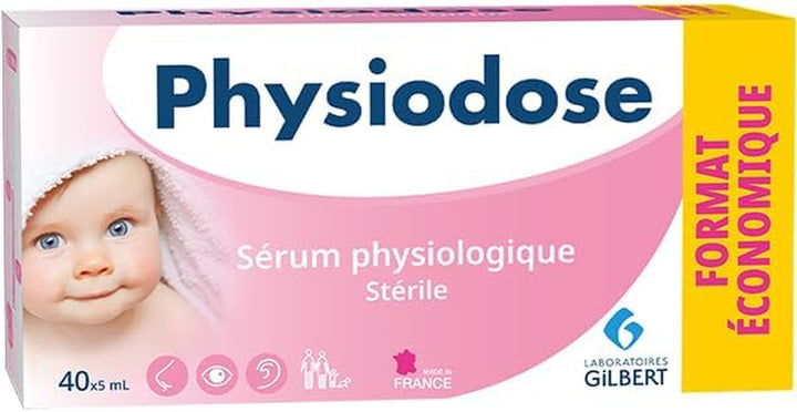 Saline Solution Baby – Pack of 4 Boxes with 40 Single-Dose Vials of 5 Ml – Sterile Normal Saline for Baby Nasal Drops, Eyes and Wound Cleansing