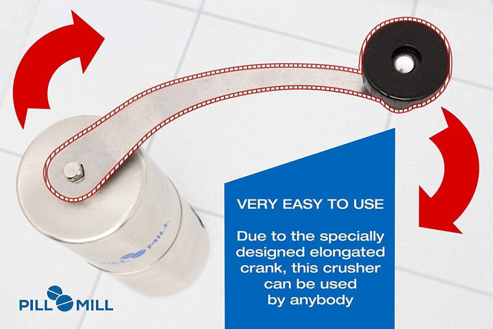 Pill Crusher - Crushes Multiple Tablets to a Fine Powder - Metal Medicine Grinder - Tablet Pulverizer Perfect for Travel - Great for Feeding Tube Use, Pets or Easier Medicine Intake for Kids