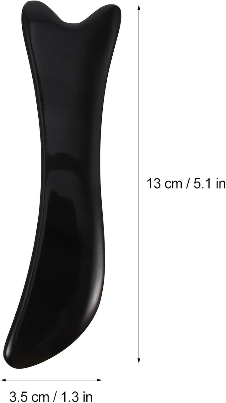 Buffalo Horn Gua Sha Board Double-Head Face Guasha Plate for Skin Care Massage Tool Handcrafted Facial Scraping for Neck and Eye Therapy Portable and Natural Material