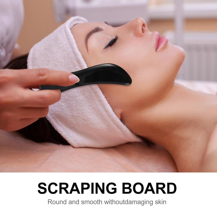 Buffalo Horn Gua Sha Plate Facial Scraping Board for Face and Eye Massage Natural Beauty Tool and Complexion Compact and Wear-Resistant for Self-Care and Use