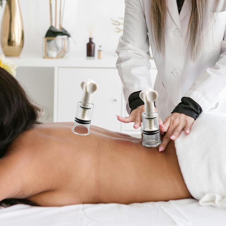 2 Pcs Thickened Hand-Twist Vacuum Cupping Set Health Benefits Moisture Removal Home Use Rotating Suction Therapy for Fatigue Relief Stress Reduction