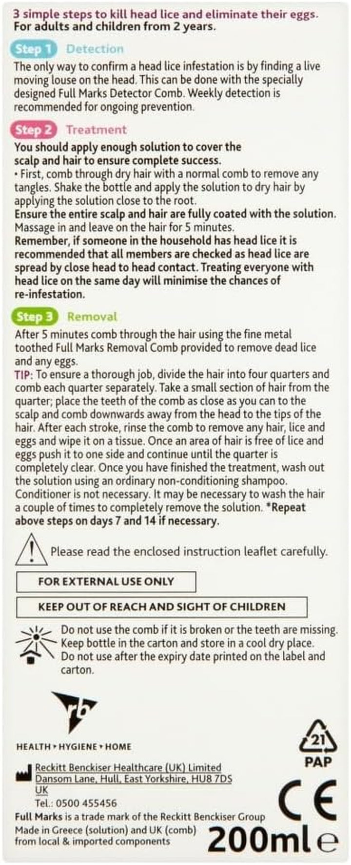 200Ml Head Lice Solution - Simple 5-Minute Formula, Eliminates Lice & Eggs, Includes Comb, Effective Scalp Care in One Use, Fast-Acting Treatment