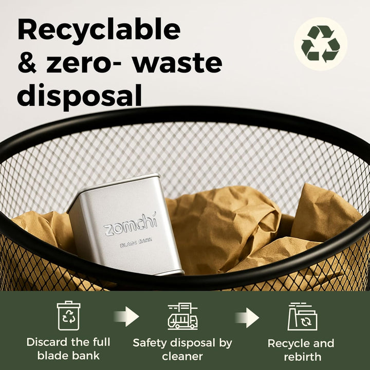 Razor Blades Bank for Storing Safety Razor Blade Storage Case for Disposal of Used Double Edge Safety Razor Blades (Silver)