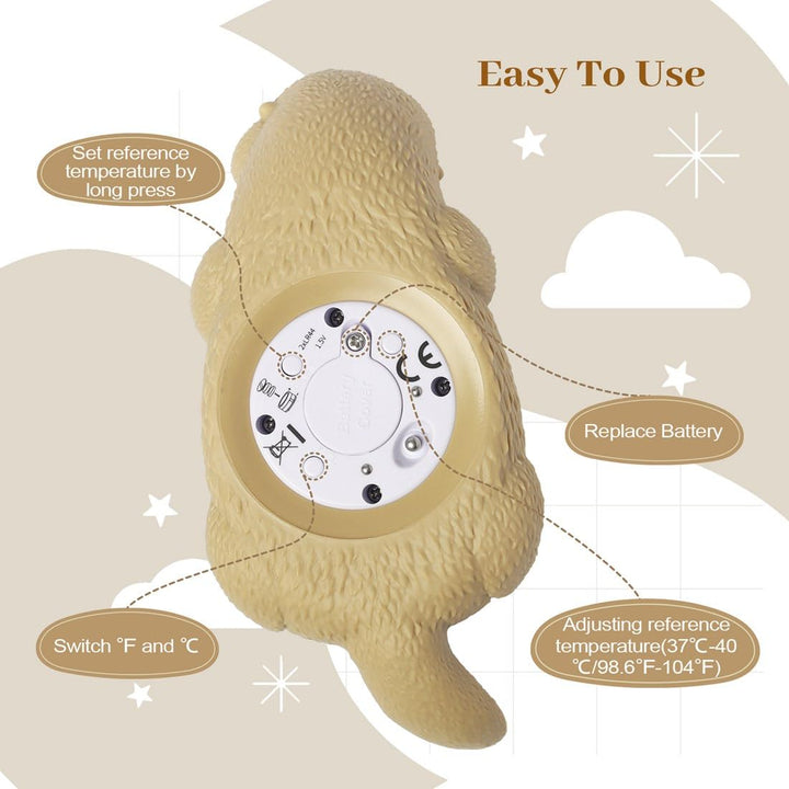 Baby Bath Thermometer, Toddlers Floating Bath Toy, Bathtub Thermometer, at Fahrenheit and Celsius Degree - Light Brown Otter
