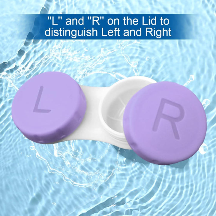 4 Packs Contact Lens Cases with Left/Right Caps, Contact Lenses Holder Box, Portable Leak-Proof Contact Lens Container for Home Travel Outdoor, 4 Colors