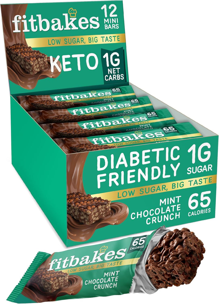 64 Calories Belgian Chocolate Mini Bars (12X19G) Diabetic Chocolate Keto Snack, 1 Net Carb Low Sugar Crunch Cake, Diabetic Sweets Biscuits, Low Calorie Snack, No Added Sugar, Fitbakes