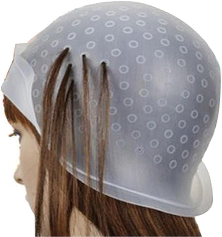 Highlight Caps with Coloring Hair Hook, Frosting Coloring Hat, Professional Salon Silicone Hairdressing Tools