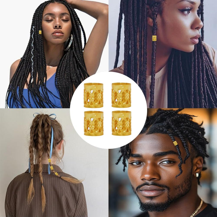Hair Cuffs, 60PCS Gold Hair Accessory, Braid Accessories, Braid Clips, Aluminium Braids Locks, for Decorate Hairstyle ﻿