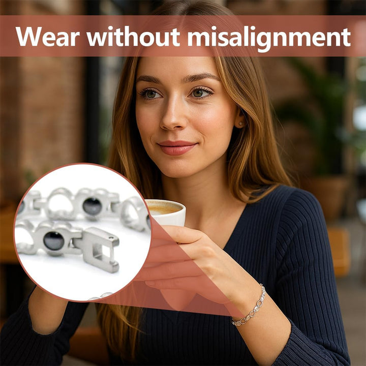 2 PCS Magnetic Bracelets for Women, Copper Bracelet, Silver + Copper