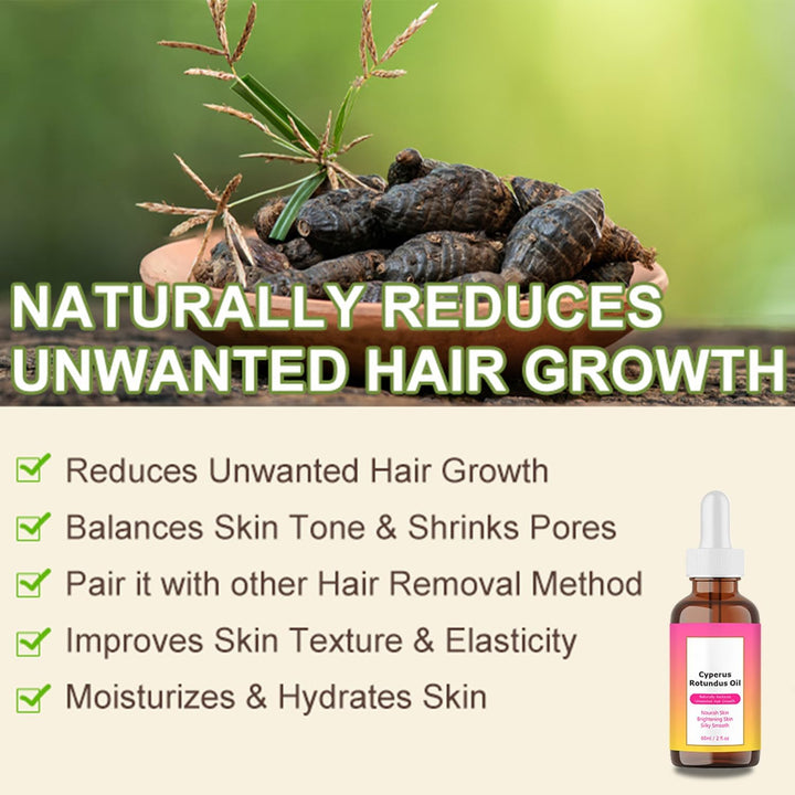 Cyperus Rotundus Oil,60Ml Cyperus Rotundus Skin Serum,Cyperus Rotundu Oil for Hair Removal,Effective Hair Removal Solution,Moisturizing Soothing Treatment for Sensitive Skin