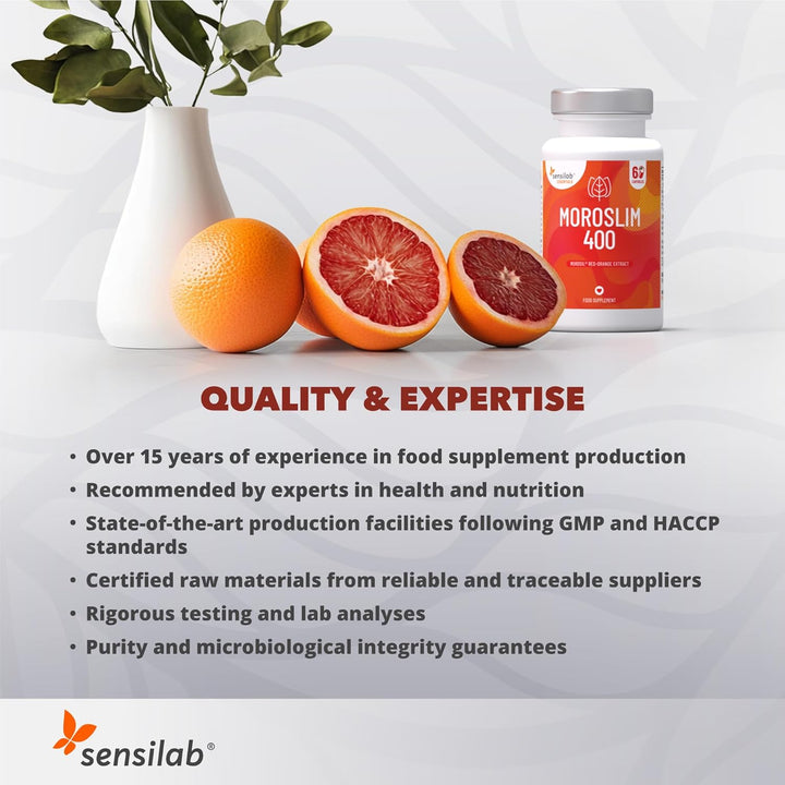 Morosil Capsules 400 Mg, Vitamin C Antioxidant and Black Pepper for Better Absorption, High Dose - 60 Vegan Capsules for 60 Days, Moroslim