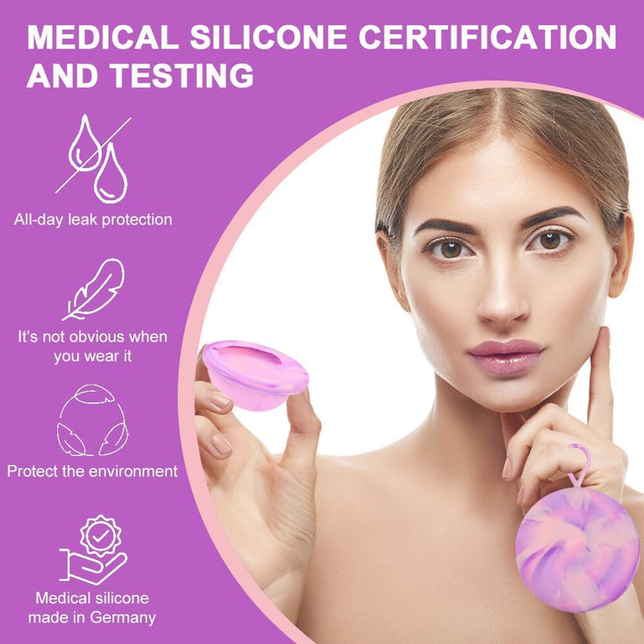 Menstrual Cups, Pack of 2 Reusable Menstrual Disc Soft Grade Silicone Menstrual Cup - Comfortable, Leak-Proof Period Protection,Small Large Sizes,Tampon, Pad, Cup Alternative