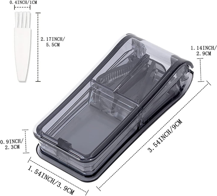 Pill Tablet Cutter for Small or Large Pills, Pill Splitter with Blade for Pills and Tablets Cut in Half Quarter (Black)