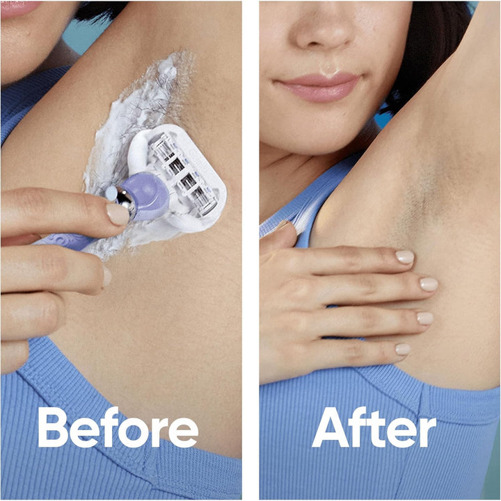 Extra Smooth Swirl Women’S Razor, 3 Refill Razor Cartridges, Pivoting Reusable Handle and Shower Holder