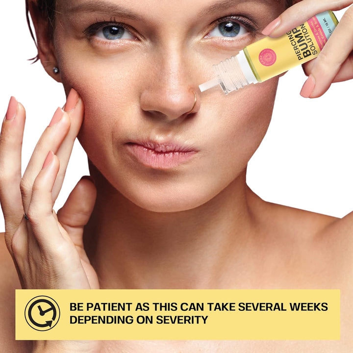 Base Labs Piercing Bump Treatment/Aftercare for Scar Removal | Healing & Soothing | Keloid Shrinking Drops for Ear & Nose with Essential Oils | 15Ml