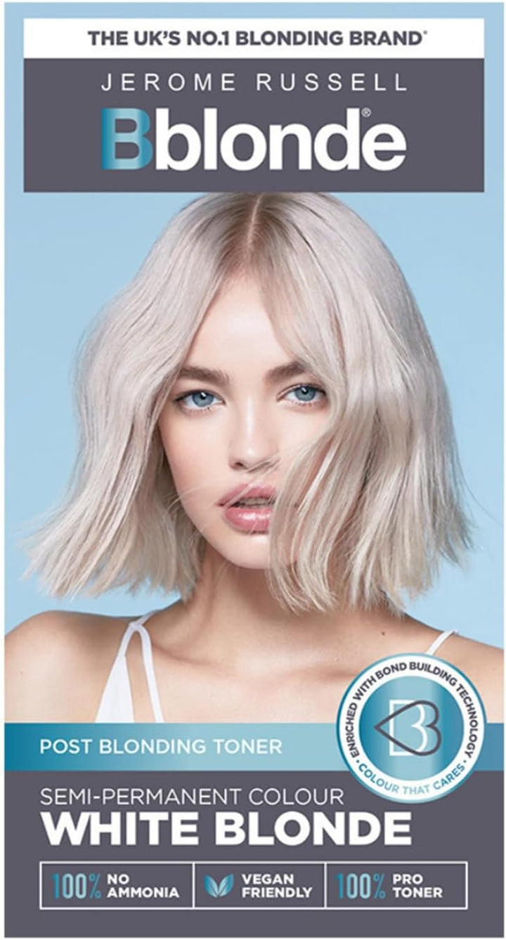 Bblonde Ice White Post Blonding Toner - Semi Permanent Hair Dye Kit for Pre Lightened & Blonde Hair with Brazil Nut Oil, No Ammonia & Vegan