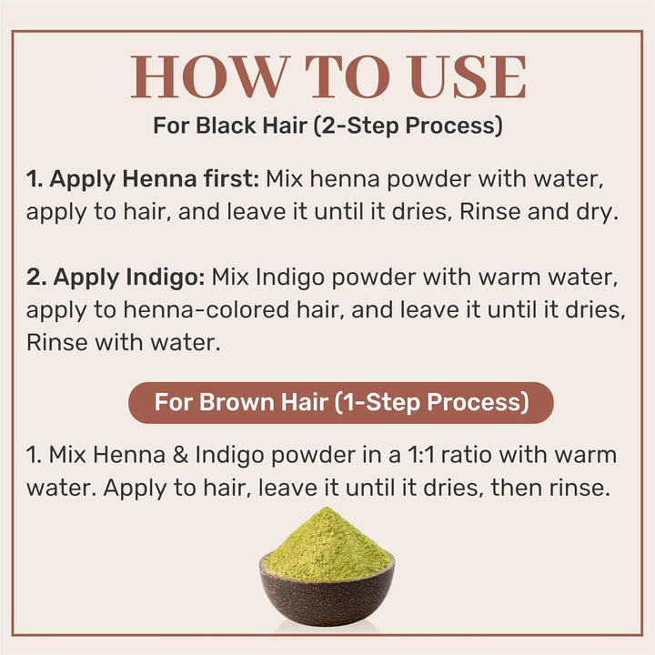 Natural Indigo Powder - 500G Pack | Natural Hair Dye, Chemical and PPD Free