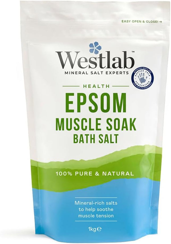 Reviving Epsom Salt | 1Kg Resealable Pouch | Pure and Unscented, Pack of 1