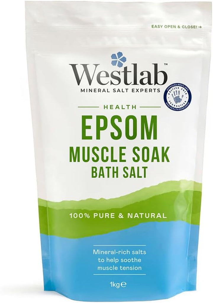 Reviving Epsom Salt | 1Kg Resealable Pouch | Pure and Unscented, Pack of 1