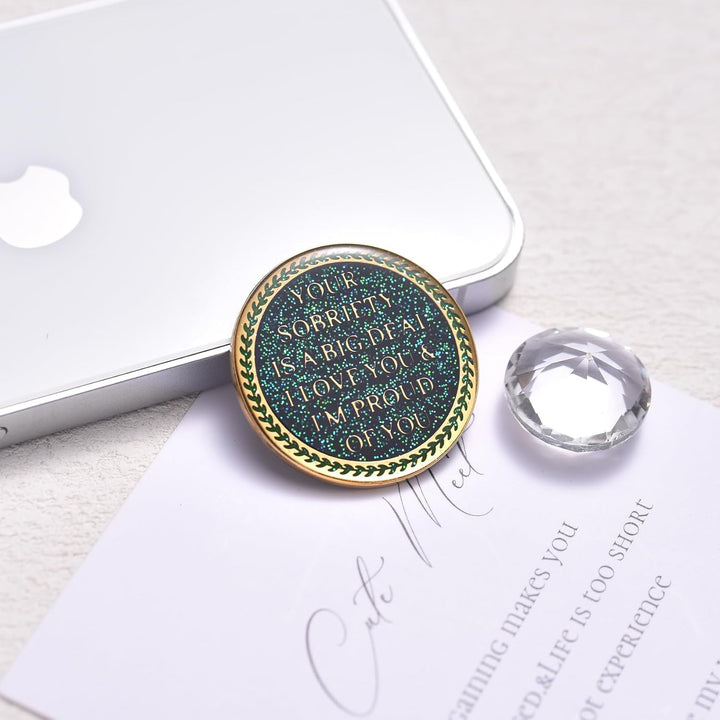 24 Hours, 1/2 Yearsobriety Chip, Tree of Life Recovery Coin, AA Recovery Medallion, Anniversary Token Sobriety Gifts, Alcoholics Anonymous Medallion (1 Year)