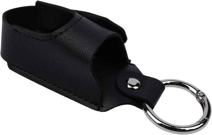 Asthma Inhaler Holder PU Leather Protective Travel Mini Holster - Lightweight Carrying Case with Carabiner Clip (Black) - Compact and Stylish Inhaler Protecto