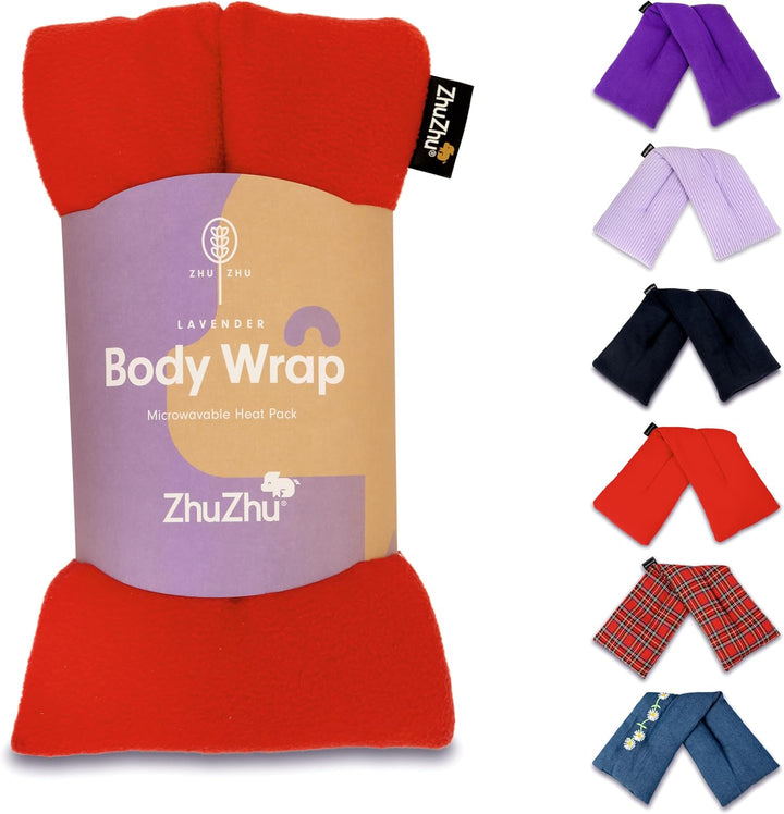 Lavender Body Wrap - Microwavable Wheat Bag - Microwave Heat Pad Soothing Hot Pack - Lilac Fleece