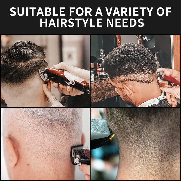 Clipper Guards Cutting Guides for Wahl Hair Clippers with Metal Clip of Model 1.25 in & 1.5 in & 1.75 in & 2 in & 2.25 in & 2.5 In, Fits Most Full Size Wahl Clippers (6PCS, Black)