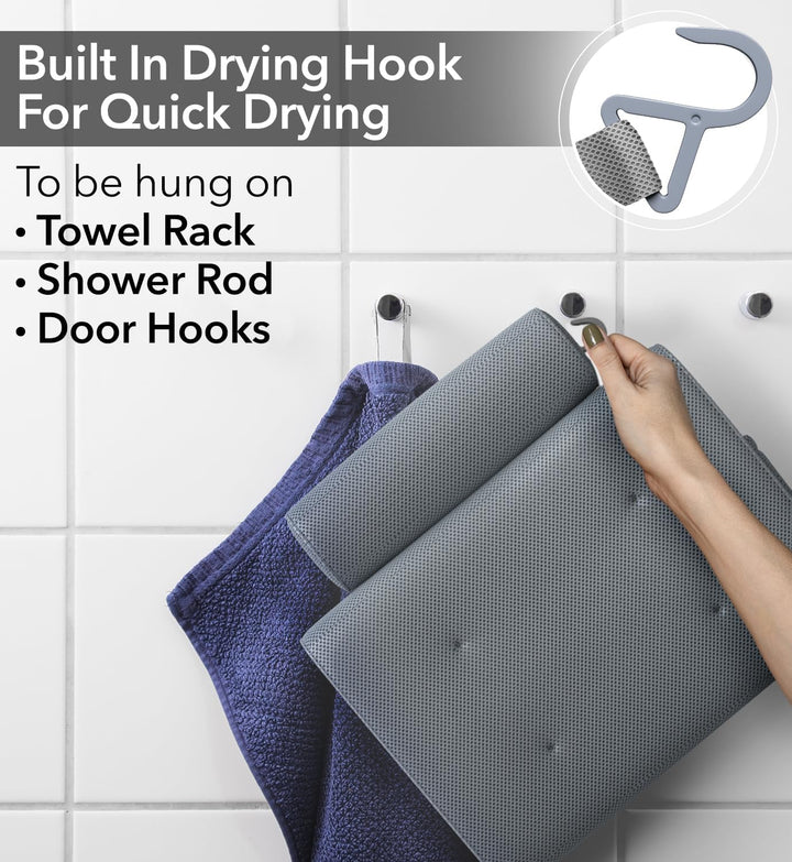 Bath Pillow – Bath Cushion for Head and Neck Support – Quick Dry Waterproof Mesh – Luxury Bath Accessories with Suction Cups – Bath Pillows for Head and Neck – Grey