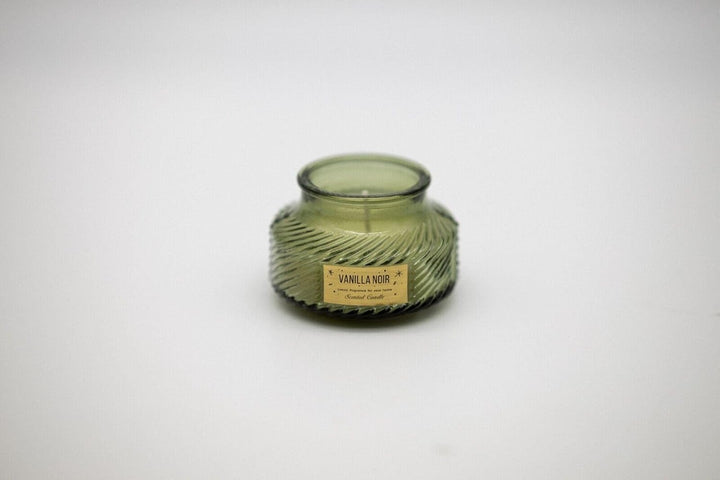 Marco Paul Green Scented Candles Ribbed Jar - Vanilla Noir Scent Long Burning Home Decoration - Candles Gifts for Women Scented Candle for Christmas Decoration - Jar Candle for Aromatherapy Relaxation