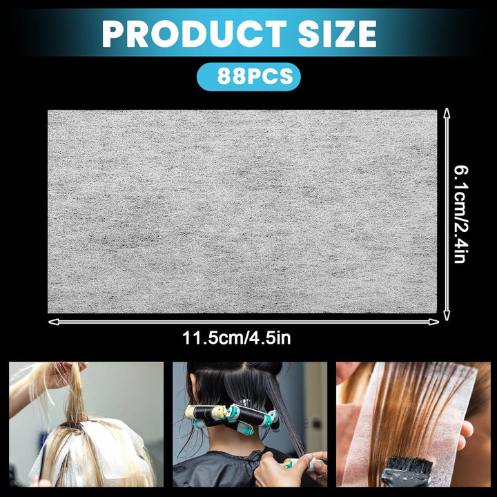 88 Pcs Disposable Salon Hair Perm Papers, Salon Tissue Hair Curling Papers with High Temperature Resistance for Cold Hot Perms Professional Stylist Home
